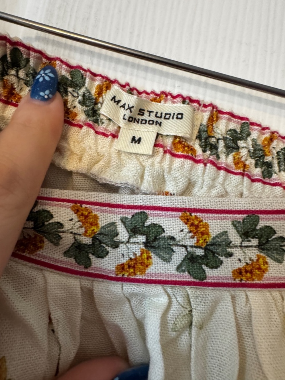 Max Studio London Floral Linen Blend Maxi Skirt - Size M - Picture 3 of 4